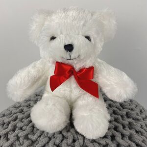 Napco Teddy Bear Plush Stuffed Animal Toy Bow White 11"‎